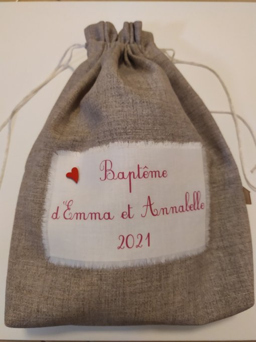 exemple de sac de baptême personnalisé